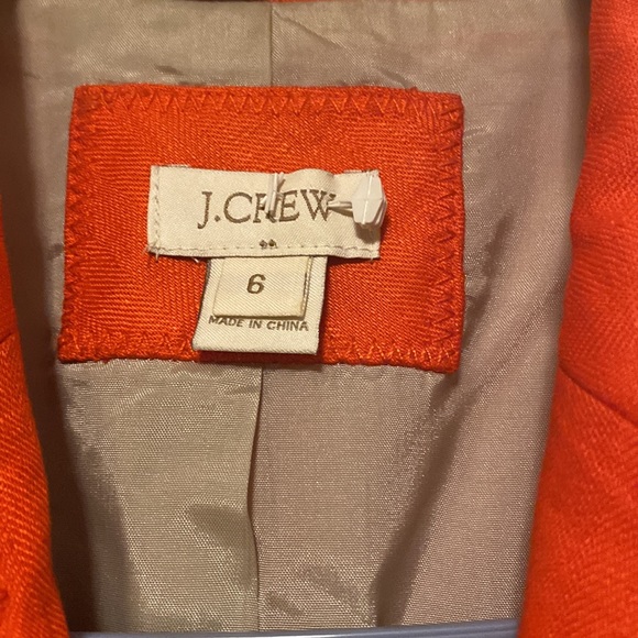 J. Crew Linen Orange Blazer size 6 - Picture 2 of 12